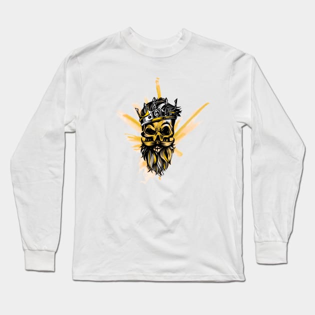 Skull King Long Sleeve T-Shirt by Whatastory